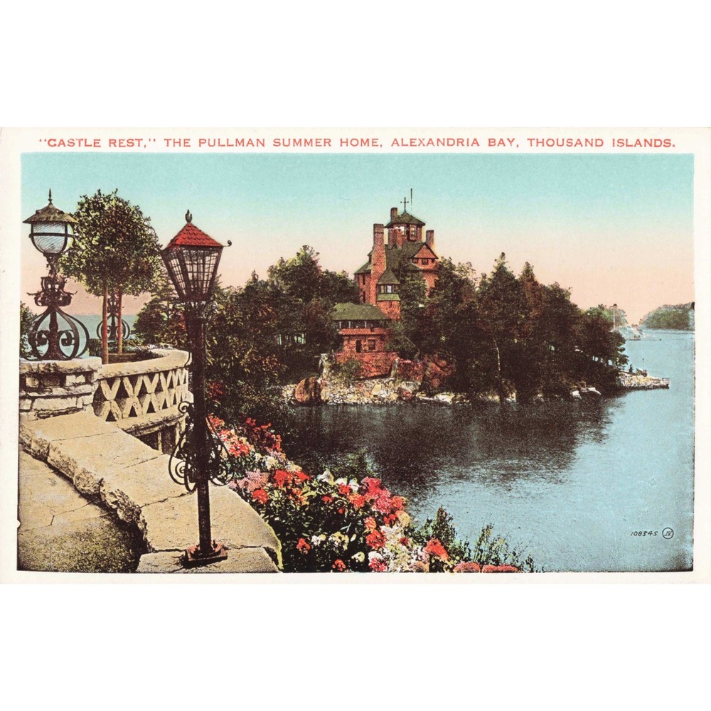 Alexandria Bay NY Thousand Islands Castle Rest Pullman Home Vtg Postcard c1910